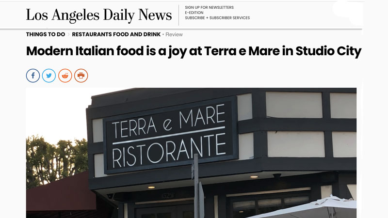 Terra e Mare Ristorante – Italian fine-dining experience in Studio City
